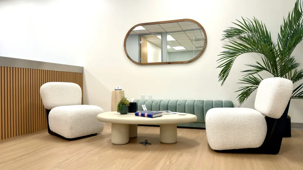 Breakthrough TMS waiting lounge in Glendale with comfortable seating
